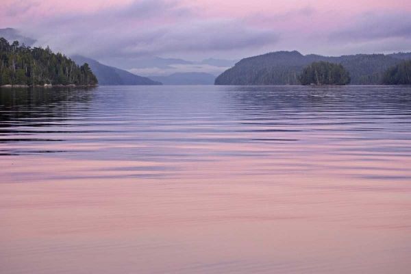 Canada, BC, Calvert Island Sunset reflections